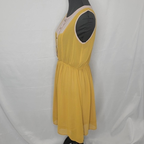 Unbranded Tank Sheer Mustard and Cream Dress - Picture 12 of 16